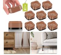Yookwutar 8 Pack Furniture Risers 1 Inch, Adjustable Bed Risers Heavy Duty for Table Desk Couch Chair Sofa Cabinet Bed Legs Dorm, Square Stackable Bed Raisers Blocks Lift Height 1", 2" or 3", Brown