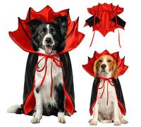 Yoolhamy Dog Halloween Costume, Pet Cape for Medium Large Dogs Funny Bat Red & Black Halloween Costumes with Neck Armor Adjustable Strap Idea for Vampire Party Cosplay