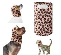 Yoolhamy Dog Snood Ear Protectors for Grooming - Noise Protection Dog Neck and Ear Warmer Headwear for Pets (Leopard, L)