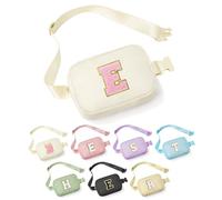 YOOLIFE Initial Crossbody Bag Belt Bag Fanny Packs, Personalized Birthday Gifts for Women Teen Girls Her Mom Daughter Freind Sister Teacher, Beige, S, E