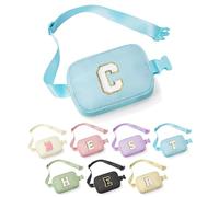 YOOLIFE Initial Crossbody Bag Belt Bag Fanny Packs, Personalized Birthday Gifts for Women Teen Girls Her Mom Daughter Freind Sister Teacher, Blue, 8.1 x 2 x 5.5 inches, C