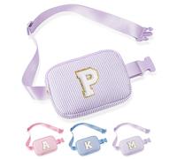 YOOLIFE Initial Crossbody Bags for Women Girls - Belt Bag Fanny Packs for Women Sling Bag Personalized Birthday Gifts for Teen Girls Mom Sister Daughter Gifts, Purple, P