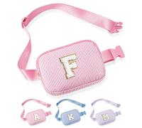 YOOLIFE Initial Crossbody Bags for Women Girls - Belt Bag Fanny Packs for Women Sling Bag Personalized Birthday Gifts for Teen Girls Mom Sister Daughter Gifts, Pink, F
