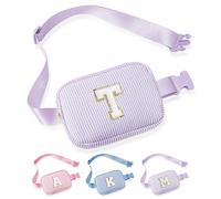YOOLIFE Initial Crossbody Bags for Women Girls - Belt Bag Fanny Packs for Women Sling Bag Personalized Birthday Gifts for Teen Girls Mom Sister Daughter Gifts, Purple, T