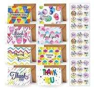 Yoolly 8 Pack Thank You Cards, Thank You Greeting Cards Multipack with Envelopes and Stickers, for Teachers, Graduation, Wedding, Family, Birthday, Business (Watercolor, 24 cards)