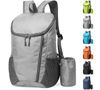 Yoolly Lightweight Foldable Backpack, Small Hiking Rucksack, Waterproof Packable Backpack for Men Women Kids, Durable Rucksack for Outdoor Sport Travelling Hiking Camping Biking Walking (Grey)