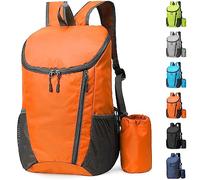 Yoolly Lightweight Foldable Backpack, Small Hiking Rucksack, Waterproof Packable Backpack for Men Women Kids, Durable Rucksack for Outdoor Sport Travelling Hiking Camping Biking Walking (Orange)