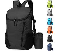 Yoolly Lightweight Foldable Backpack, Small Hiking Rucksack, Waterproof Packable Backpack for Men Women Kids, Durable Rucksack for Outdoor Sport Travelling Hiking Camping Biking Walking (Black)