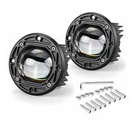 YOOMAO 2PCS 8D 3'' 20W 12V 24V Flush Mount LED Pods Work Light Bar Offroad White Yellow Spotlight LED Fog Lights for Car Truck 4X4 Atv,Round