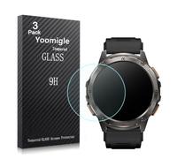 Yoomigle 3 Pack Compatible with KOSPET Tank T3 1.43 Inch Round Smartwatch Screen Protector Tempered Glass for T3 1.43” Smart Watch Screen Protectors Cover Foils Glass Anti-Scratch