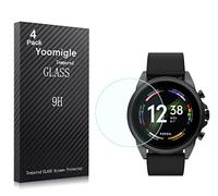 Yoomigle 4 Pack Compatible with Fossil Gen 6 44mm Screen Protector Tempered Glass for Fossil Gen 6 42mm Smartwatch Screen Protectors Cover 9H 0.3MM Anti-Scratch Anti-Fingerprint Bubble Free