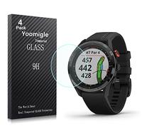 Yoomigle 4 Pack Compatible with Garmin Approach S62 Screen Protector Tempered Glass for Garmin S62 Watch Screen Protector Foils Glass 9H Hardness 0.3MM Slim Anti-Scratch Anti-Fingerprint No Bubble