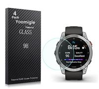 Yoomigle 4 Pack Compatible with Garmin Epix Gen 2 Screen Protector Tempered Glass for Garmin epix 2 Smartwatch Screen Protectors Cover Foils Glass Anti-Scratch Anti-Fingerprint No Bubble