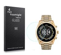 Yoomigle 4 Pack Compatible with Michael Kors Gen 6 Screen Protector Tempered Glass for Michael Kors Gen 6 Bradshaw Smartwatch Screen Protectors Cover Anti-Scratch Bubble Free