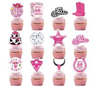 yoomod 36PCS Cowgirl Cupcake Toppers - Western Cowgirl Party Decorations Let's Go Girls Pink Disco Cowgirl Bachelorette Party Rodeo Birthday Valentines Day Party Supplies 12 Styles