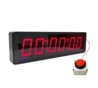 YooMoou 6-Digit Competition LED Digital Wall Clock with Stopwatch Button, Fitness Training Interval Timer, Ideal for Gym, Game, Speed Races(8Inch)