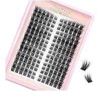 YOONOYA Fox Eye Lash Clusters 192 Pcs Wispy Cluster Eyelashes Extensions Anime Eyelash Clusters Left & Right Fairy Lash Extension Individual Fluffy Lashes Cluster DIY at Home (WY 09)