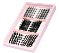 YOONOYA Fox Eye Lash Clusters Wispy Cluster Eyelashes Extensions Manga Eyelash Clusters Left Right Lash Extension Fairy Individual Lashes 3 Styles C Curly Cat Eye Cluster Lashes DIY at Home (WY01)