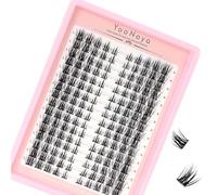 YOONOYA Manga Lash Clusters Natural Fox Eye Lash Extensions Spiky Wispy Eyelash Clusters 16 Pairs C Curl Left & Right Fairy Cluster Eyelashes Extensions DIY Individual Cluster Lashes (WY07)