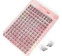 YOONOYA Wispy Lash Clusters 140 PCS 10-14mm Eyelash Clusters C Curl Cluster Eyelash Extensions Natural Wispy Cluster Lashes Reusable Individual Invisible Band Lash Extension (QX-10-14mm-Mix)