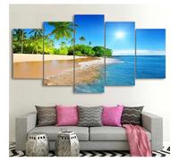 Yoonqun 5D Blue Sea Beach Diamond Painting,5 Pack Diamond Art Kits for Adults Beginners,DIY Square Full Drill Rhinestone Embroidery Cross Stitch Gem Art Painting for Home Wall Decor