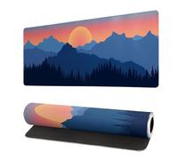 Yoonqun Blue Mountain Moon Large Gaming Mouse Pad 700x400x3 mm Long Computer Keyboard Mousepad XXL Mouse Mat Washable with Slip Rubber Base Desk Pad for PC, Laptop, Office