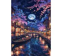 Yoonqun City Bridge River Paint by Numbers for Adults,Paint by Numbers Kits on Canvas Without Frame DIY Acrylic Oil Painting Kit for Beginner with Paint Brushes for Home Wall Decor 8x12 inch