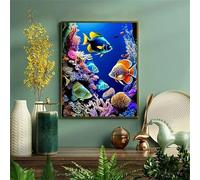 Yoonqun Colorful Ocean Animals Paint by Numbers for Adults,Paint by Numbers Kits on Canvas Framed DIY Acrylic Oil Painting Kit for Beginner with Paint Brushes for Home Wall Decor 22x28 inch