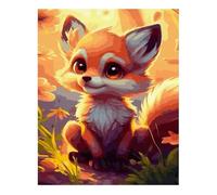 Yoonqun Cute Animals Paint by Numbers for Adults,Paint by Numbers Kits on Canvas Framed DIY Acrylic Oil Painting Kit for Beginner with Paint Brushes for Home Wall Decor 8x12 inch