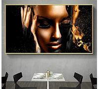 Yoonqun Diamond Painting kit Black Gold Girls DIY 5D Diamond Art Kits for Adults Full Drill Crystal Rhinestone Embroidery Cross Stitch Canvas for Home Wall Decor Gifts Square Drill 30x60cm