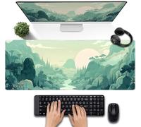 Yoonqun Green Scenery Canyon Large Gaming Mouse Pad 1200x600x3 mm Long Computer Keyboard Mousepad XXL Mouse Mat Washable with Slip Rubber Base Desk Pad for PC, Laptop, Office