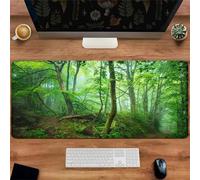 Yoonqun Green Woodland Scenery Large Gaming Mouse Pad 700x400x2 mm Long Computer Keyboard Mousepad XXL Mouse Mat Washable with Slip Rubber Base Desk Pad for PC, Laptop, Office