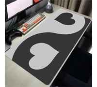 Yoonqun Mouse Mat 39.4x19.7 inch(1000x500x3 mm) Gaming Mouse Pad Black Gray Heart Large Desk Mat with Stitched Edges,Non-Slip Base Keyboard XXL Mousepad for Home Office Gaming Work