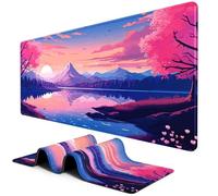Yoonqun Mouse Mat 39.4x19.7 inch(1000x500x3 mm) Gaming Mouse Pad Landscape Trees Rivers Large Desk Mat with Stitched Edges,Non-Slip Base Keyboard XXL Mousepad for Home Office Gaming Work