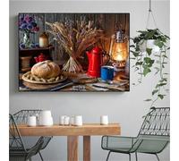 Yoonqun Paint by Numbers for Adults,DIY Kitchen Food Paint by Numbers Kits,with Paintbrushes Acrylic Canvas Oil Painting Arts Crafts for Home Wall Decor - Framed,16x20 inch