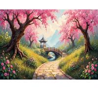 Yoonqun Paint by Numbers Park Trees Bridge 26x30 inch Paint by Numbers Kits for Adults,Without Frame DIY Canvas Oil Painting Kit for Beginner,Acrylic Pigment Drawing Paintwork Art for Home Wall Decor