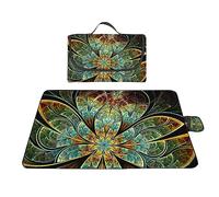 Yoonqun Picnic Blanket Waterproof,150x200cm Picnic Mat Outdoor Beach Blanket,Large Sand Free Waterproof Beach Mat,Foldable and Portable for Family Concerts,Beach,Park,Camping,Hiking,Fantasy Flower