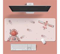 Yoonqun Pink Cartoon Astronaut Large Gaming Mouse Pad 700x400x2 mm Long Computer Keyboard Mousepad XXL Mouse Mat Washable with Slip Rubber Base Desk Pad for PC, Laptop, Office