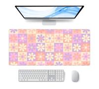 Yoonqun Pink Purple Flowers Large Gaming Mouse Pad 600x300x2 mm Long Computer Keyboard Mousepad XXL Mouse Mat Washable with Slip Rubber Base Desk Pad for PC, Laptop, Office