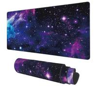 Yoonqun Purple Cosmic Landscape Large Gaming Mouse Pad 600x300x3 mm Long Computer Keyboard Mousepad XXL Mouse Mat Washable with Slip Rubber Base Desk Pad for PC, Laptop, Office