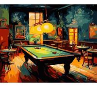 Yoonqun Snooker Paint by Number,Painting by Numbers on Canvas Paint by Numbers for Adults Beginner Kids with Frame DIY Oil Painting Arts Crafts for Home Wall Decor Gifts 16x20 inch