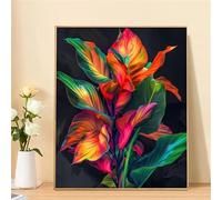 Yoonqun Tropical Flowers Paint by Numbers for Adults,Paint by Numbers Kits on Canvas Framed DIY Acrylic Oil Painting Kit for Beginner with Paint Brushes for Home Wall Decor 26x30 inch