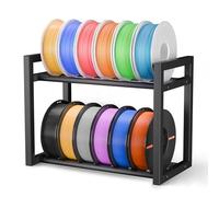 YOOPAI 3D Printer Filament Storage Rack - 2 Tiers Metal Desktop Filament Rack with Handle,Holds Up to 12 Rolls of PLA/ABS/TPU Filaments - 3D Filament Storage for Home, Office Workshop, Studio