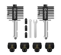 YOOPAI Bamboo Lab A1/A1mini Hotend Kit, High-Temperature 0.4mm Hotend for Bambu Lab A1/A1 mini, Hardened Steel Nozzle with 4 Silicone Cover Sock and 3 Replacement Nozzles (0.2/0.4/0.6mm), Pack of 2