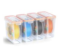 YOOPAI Pro Filament Storage Box, Airtight Filament Container for Single 1KG Spools, Flat Lid for Stable Stacking, Moisture & Dust Resistant with Desiccants for 3D Printer Filament Storage, 4 Pack