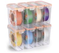 YOOPAI Pro Filament Storage Box, Airtight Filament Container for Single 1KG Spools, Flat Lid for Stable Stacking, Moisture & Dust Resistant with Desiccants for 3D Printer Filament Storage, 8 Pack