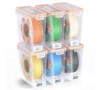 YOOPAI Pro Filament Storage Box with Temperature & Humidity Monitor, Airtight Filament Container for 1kg 1.75mm Spools, Moisture & Dust Resistant 3D Filament Storage with Reusable Desiccants, 6 Pack