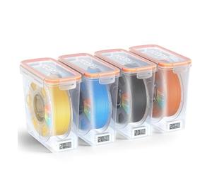 YOOPAI Pro Filament Storage Box with Temperature & Humidity Monitor, Airtight Filament Container for 1kg 1.75mm Spools, Moisture & Dust Resistant 3D Filament Storage with Reusable Desiccants, 4 Pack