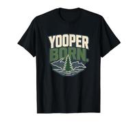 Yooper Born Upper Peninsula Michigan Great Lakes Pride Value Graphic T-Shirt, Men, Black, XL