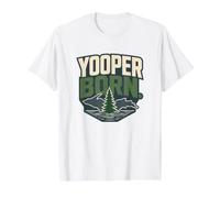 Yooper Born Upper Peninsula Michigan Great Lakes Pride Value Graphic T-Shirt, Men, White, XL
